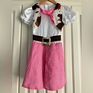 Pink and White Western Cowgirl Costume Toy Story Girls Size Small